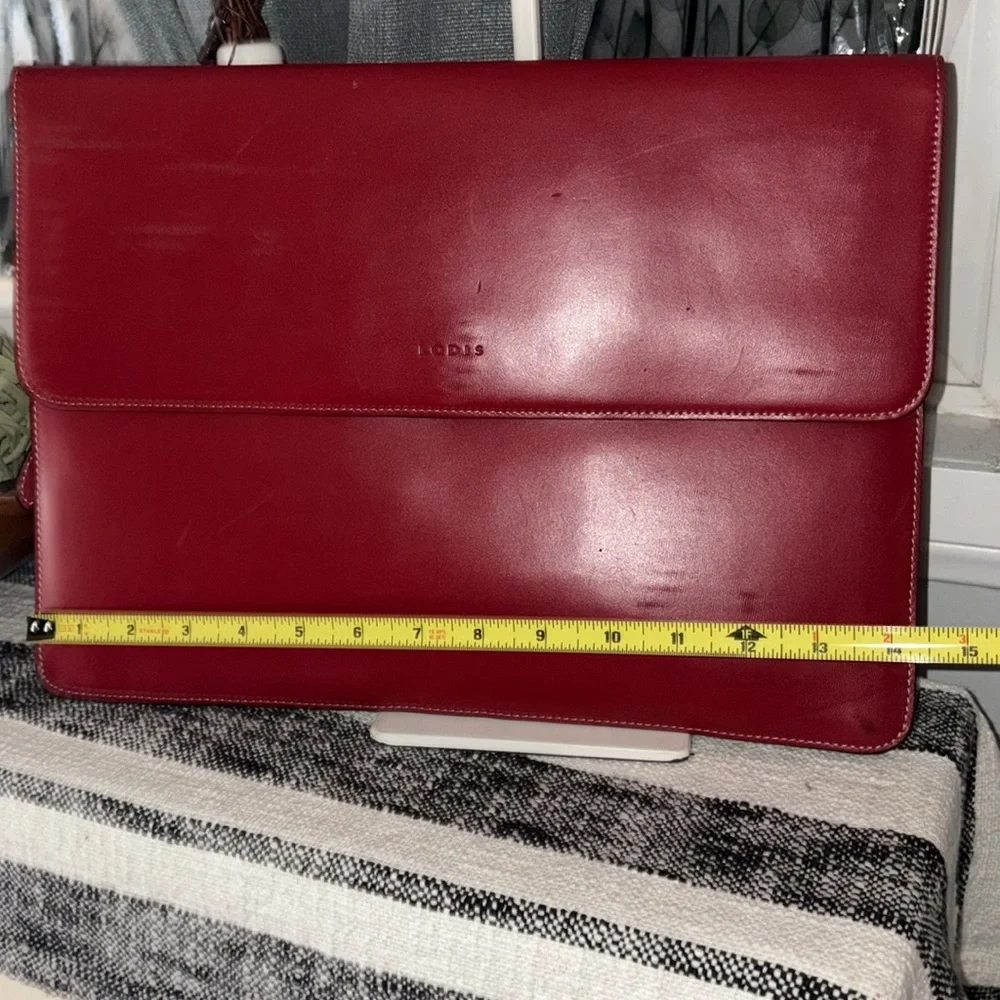 Lodis Crimson Leather Laptop Case
